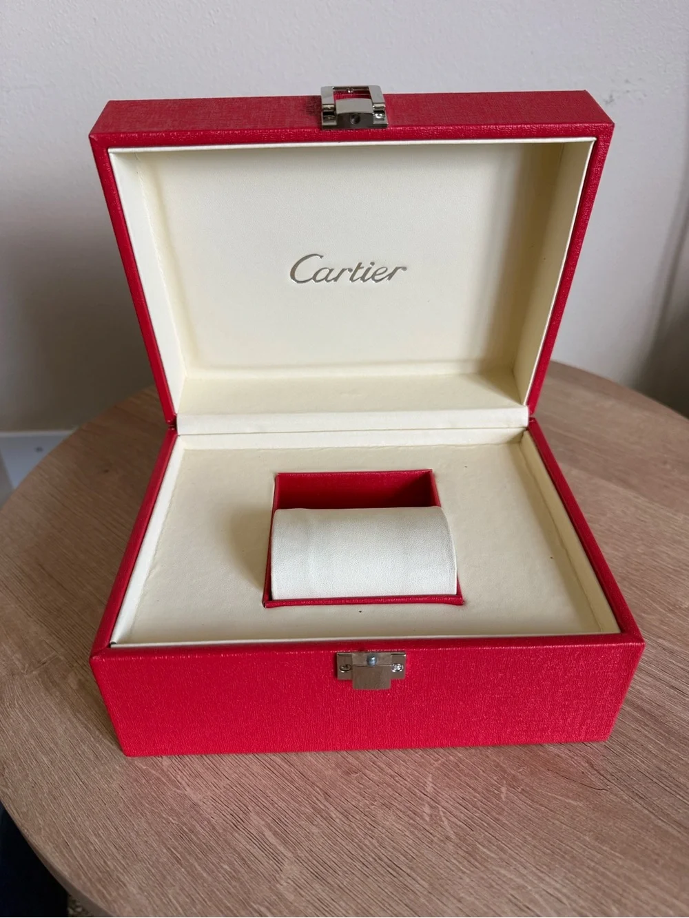 Cartier Red Watch Case with Metal Clasp